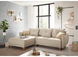 ED EXCITING DESIGN Ecksofa »Pamplona L-Form«, mit Bettfunktion, Bettkasten & Zierkissen