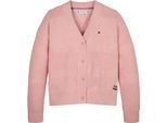 Tommy Hilfiger Strickjacke »MIX TEXTURED CARDIGAN«, Baby bis 2 Jahre mit Logostickerei