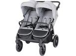 Jimmylee Zwillingswagen , Grau , Textil , 110x75x100 cm , EN 1888 , Federung, 5-Punkte-Gurt, Handbremse, abnehmbarer Schutzbügel , Baby on Tour, Kinderwagen, Geschwisterwagen & Zwillingskinderwagen