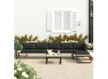 vidaXL 4-tlg. Garten-Ecksofa-Set mit Auflagen Aluminium und WPC