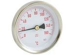AFRISO Bimetall-Solar-Thermometer - Gehäuse Stahlblech verzinkt (Ø 63 mm), 1/2'' x 40 mm, Skala 0-160 °C, ROT