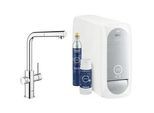 Spültischmischer Grohe Blue Home Starter Kit, herausziehbarer L-Auslauf, chrom mit Filter S-Size, CO2 Flasche und Kühler - 31539000
