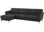 Home affaire Ecksofa "MARSEILLE (279/152cm),L-Form, Rec. rechts/links, verschiedene Bezüge" Massivholzbeine Eiche, Landhausstil, Wellenunterfederung