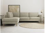 Home affaire Ecksofa "MARSEILLE 278/202 cm, L-Form, Ottom. rechts/links, verschiedene Bezüge" Massivholzbeine Eiche, Landhausstil, Wellenunterfederung