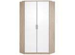 Mid.you Eckkleiderschrank , Weiß, Eichefarben , Holzwerkstoff , 8 Fächer , 95x198 cm , Schlafzimmer, Kleiderschränke, Eckschränke