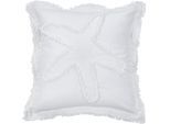 Dekokissen DONE. "CUSHION SEALIFE SEA FISH", weiß (weiß, bestickt gemustert), B:45cm H:1cm L:45cm, Baumwolle, Dekokissen_Sitzkissen_Kissenhüllen