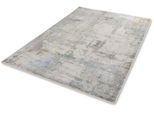 Teppich ASTRA "Calea 241", blau, B:200cm H:6mm L:285cm, Kunstfaser, Teppiche, Teppich, Kurzflor mit Fransen, Hoch Tief Struktur, Wohnzimmer