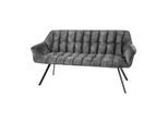riess-ambiente Sitzbank PAPILLON - 165cm champagner beige mit Lehnen schwarzes Metallgestell Esszimmer