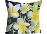 Dekokissen QUEENCE "»Blüten«", bunt (bunt, bedruckt), B:40cm L:40cm, Polyester, Dekokissen_Sitzkissen_Kissenhüllen, Kissenhülle ohne Füllung, 1 Stück