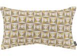 Dekokissen H.O.C.K. "Cinny", gold (goldfarben, gemustert), B:30cm H:10cm L:50cm, Baumwolle, Polyester, Dekokissen_Sitzkissen_Kissenhüllen, Geometrisch gemustert, Kissenhülle mit Füllung, 1 Stück