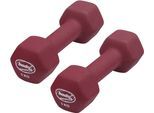 Kurzhantel BODY COACH "Neopren-Hantel für Fitness & Gymnastik", rot (bordeaux), Hanteln, rutschfest, eckige Form, vielseitig nutzbar