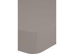 Spannbettlaken HIP "Hip in Gr. 90x200, 140x200 oder 180x200 cm", grau (taupe), B:100cm L:200cm, Satin, Obermaterial: 100% Baumwolle, Bettlaken, Spannbettlaken, 100% Baumwolle, Mako-Satin, Rundumgummi, bis 25 cm Höhe