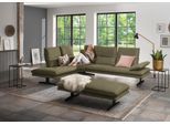 Ecksofa W.SCHILLIG "broadway, Designsofa, toller Sitzkomfort, zeitlos, elegant, L-Form", grün (camouflage z69), B:284cm H:94cm T:224cm, Longlife Xtra-Leder Z69: Das feinnarbige, gedeckte Softleder Z69 besticht durch seine außergewöhnliche Weichheit im trendigen »Vintage-Look«, Hautstärke 0, 9 - 1, 1 mm, Sofas, Ecksofa, Sitztiefenverstellung, Kopfteil- & Seitenteilverstellung, Breite 284cm