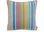 Dekokissen H.O.C.K. "Milane", bunt (blau, rosa, gelb, gestreift), B:50cm H:10cm L:50cm, Baumwolle, Polyester, Dekokissen_Sitzkissen_Kissenhüllen, mit Streifen, Kissenhülle mit Füllung, 1 Stück