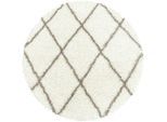 Hochflor-Teppich AYYILDIZ TEPPICHE "ALVOR 3401", beige (cream), H:50mm Ø:80cm, Polypropylen (PP), Teppiche, Shaggy, Langflor, pflegeleicht, Wohnzimmer