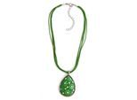 Kette mit Anhänger ALLGÄU REBELL "Henrike", Damen, Gr. onesize, PTFE-Kunststoff, grün, Basic, Halsketten, mit schimmernden Glassteinen