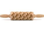 Teigroller FOLKROLL "3D-Motiv-Teigrolle", braun, L:23cm, Massivholz, Teigroller, Pferde