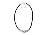 Kette mit Anhänger "Michelle", Damen, Gr. onesize, PTFE-Kunststoff, schwarz, COLLEZIONE ALESSANDRO, Halsketten, mit funkelnden Perlen