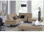 Ecksofa W.SCHILLIG "broadway, Designsofa, toller Sitzkomfort, zeitlos, elegant, L-Form", braun (stone z59), B:284cm H:94cm T:224cm, Longlife Xtra-Leder Z59: Glattleder mit modischer Prägung. Hautstärke 0, 9 - 1, 1 mm, Sofas, Ecksofa, Sitztiefenverstellung, Kopfteil- & Seitenteilverstellung, Breite 284cm