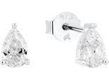 Paar Ohrstecker AMOR "2039271, 2039272", silber (silberfarben, kristallweiß, kristallweiß), Ohrringe, Damen, Silber 925 (Sterlingsilber), mit Zirkonia (synth.) oder Glasstein