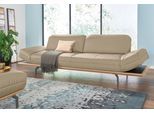 3-Sitzer "CR.420, Designsofa, Loungesofa", beige (beige 534, 20), B:232cm H:117cm T:129cm, Leder OSKAR - echtes Leder;Flachgewebe DONNA (76% Polyester 24% Polyacryl), CREATION BY ROLF BENZ, Sofas, in 2 Qualitäten, Holzrahmen in Eiche Natur oder Nußbaum, Breite 232 cm