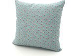 Dekokissen WECKBRODT "Alicia" Gr. 1, blau (blau, geblümt), B:40cm L:40cm, Polyester, Dekokissen_Sitzkissen_Kissenhüllen, Leinen, bedruckt mit Rosen, floral, geblümt, Kissenhülle ohne Füllung
