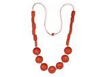 Lange Kette "Riz", Damen, Gr. onesize, Holz, rot, COLLEZIONE ALESSANDRO, Basic, Halsketten, Holzperlen in verschiedenen Formen