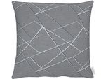 Dekokissen APELT "Vio" Gr. 1, grau (grau, gemustert), B:46cm H:5cm L:46cm, Leinen, Polyester, Dekokissen_Sitzkissen_Kissenhüllen, Kissenhülle ohne Füllung, 1 Stück