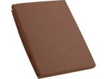 Spannbettlaken KUM "Premium Jersey Spannbetttuch", braun, B:90-100cm L:190-200cm, Jersey, Obermaterial: 95% Baumwolle, 5% Elasthan, Laken