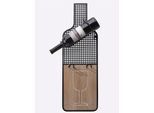 Weinregal, schwarz (schwarz, natur), B:21cm H:63,5cm T:12cm, MDF, Metall, Regale, Weinregal
