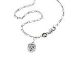 Fußkette ZEEME "925 Silber mit Herz-Anhänger und Zirkonia weiß 25cm lang", weiß (weiß, weiß), Fußketten, Damen, 2,5cm, Silber 925 (Sterlingsilber), glänzend