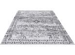 Teppich GINO FALCONE "Orelia 105", silber (silberfarben), B:75cm H:7mm L:150cm, Polyester, Teppiche, Teppich, Kurzflor, modernes Design, Orient-Optik, leichter Glanz, Wohnzimmer