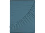 Spannbettlaken GOOD MORNING "Renforcé Good Morning", blau, B:100cm L:200cm, Renforcé, Obermaterial: 100% Baumwolle, Bettlaken, Spannbettlaken, 100% Baumwolle, Renforcé, Rundumgummi, bis 25 cm höhe, 80x200, Weiß