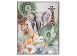 Plaid HIP "Sagadar", grün, B:130cm L:160cm, Mircofaser, Wohndecken, Weich, Kuscheldecke, 130x160 cm, Wendeoptik, Mandala, Safari, Tiere