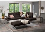 Ecksofa W.SCHILLIG "broadway, Designsofa, mit tollem Sitzkomfort, L-Form", braun (braun z59), B:284cm H:94cm T:224cm, Longlife Xtra-Leder Z59: Glattleder mit modischer Prägung. Hautstärke 0, 9 - 1, 1 mm, Sofas, Ecksofa, Sitztiefenverstellung, Kopfteil- & Seitenteilverstellung, Breite 284cm