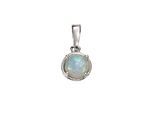 Kettenanhänger VIVANCE "925/- Sterling Silber synth. Opal", weiß (weiß, blau), Schmuckanhänger, Damen, one-size, Silber 925 (Sterlingsilber), 0,7 g, Kettenanhänger