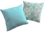 Dekokissen ADAM "Bio Bel", blau (hellblau, jaquard, struktur gemustert), B:50cm L:50cm, Baumwolle, Dekokissen_Sitzkissen_Kissenhüllen, Reißverschluss, gemustert, Wendekissenhülle ohne Füllung, 1 Stück