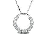 Kette mit Anhänger FIRETTI "Schmuck Geschenk Silber 925 Halsschmuck Halskette Venezianer Kreis", silber (silberfarben, kristallweiß), Halsketten, Damen, Silber 925 (Sterlingsilber), L: 45 B: 0,65mm, Made in Germany - mit Kristallstein (synth.), B:0,65mm