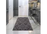 Teppich CARPET CITY "April 2291", grau, B:80cm H:10mm L:150cm, Polyester, Teppiche, Teppich, Läufer, weich durch Microfaser, Boho Ethno Look, Wohnzimmer