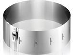 Backrahmen GEFU "Tortenring TONDO CLIP, H 10 cm", silber, B:30cm H:10cm Ø:16cm, Edelstahl, Speiseringe, Patentierter Sicherungsclip fixiert den Ring auf der gewünschten Größe