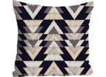 Dekokissen QUEENCE "»Triangel«", bunt (bunt, bedruckt), B:40cm L:40cm, Polyester, Dekokissen_Sitzkissen_Kissenhüllen, Kissenhülle ohne Füllung, 1 Stück