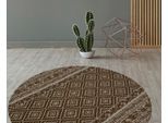 Teppich KAYOOM "Sunny 110", braun, B:120cm H:8mm L:120cm, Polyester, Teppiche, Teppich, Besonders pflegeleicht. Im Innen- und Außenbereich verwendbar.