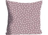 Dekokissen QUEENCE "Punkte", rosa (rosa, bedruckt), B:40cm L:40cm, Polyester, Dekokissen_Sitzkissen_Kissenhüllen, Kissenhülle ohne Füllung, 1 Stück