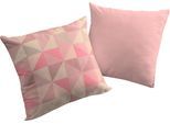 Dekokissen ADAM "Bio Bel", rosa (rosa, gemustert), B:40cm L:40cm, Baumwolle, Dekokissen_Sitzkissen_Kissenhüllen, Reißverschluss, gemustert, Wendekissenhülle ohne Füllung, 1 Stück