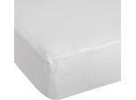 Spannbettlaken GOOD MORNING "Molton", weiß, B:180cm L:220cm, Molton, Obermaterial: 60% Polyester, 40% Baumwolle, Bettlaken, Spannbettlaken, Molton, Rundumgummi, bis 25cm Matratzenhöhe