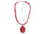 Kette mit Anhänger ALLGÄU REBELL "Henrike", Damen, Gr. onesize, PTFE-Kunststoff, rot, Basic, Halsketten, mit schimmernden Glassteinen