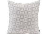 Dekokissen H.O.C.K. "Cinny", weiß (weiß, beige, gemustert), B:45cm H:10cm L:45cm, Baumwolle, Polyester, Dekokissen_Sitzkissen_Kissenhüllen, Geometrisch gemustert, Kissenhülle mit Füllung, 1 Stück