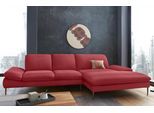 Ecksofa W.SCHILLIG "enjoy&MORE, Designsofa, bequem, elegant und zeitlos, L-Form", rot (ruby rot z59), B:340cm H:87cm T:185cm, Chenille-Flachgewebe R66 (85% Polyester, 15% Nylon);Longlife Xtra-Leder Z59: Glattleder mit modischer Prägung. Hautstärke 0, 9 - 1, 1 mm;Stoff S37 (100% Polyester), Sofas, Ecksofa, Sitztiefenverstellung, Füße bronze pulverbeschichtet, Breite 340 cm