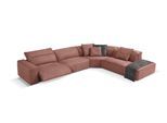 Ecksofa EGOITALIANO "Beverly, extravangantes Designsofa mit erstklassigem Sitzkomfort", braun (cedar wood), B:378cm H:95cm T:282cm, Sofas, Ecksofa, wahlweise mit elektrischer Relaxfunktion, Kopfteilverstellung