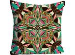 Dekokissen QUEENCE "»Ornament«", bunt (bunt, bedruckt), B:40cm L:40cm, Polyester, Dekokissen_Sitzkissen_Kissenhüllen, Kissenhülle ohne Füllung, 1 Stück